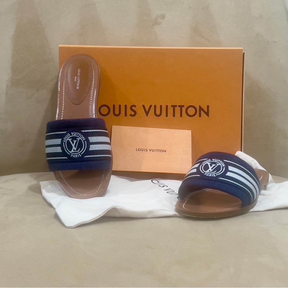 Louis Vuitton Blue Sandals Elegant Design